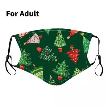 Женщины Мужчины Рождественская тематическая печать моющийся чехол для лица анти-туман пыленепроницаемый водонепроницаемый aldult