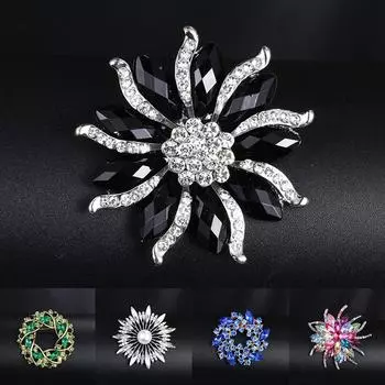 Женщины нагрудник броши значок пальто булавки мода стразы акрил яркий цвет аксессуары