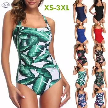 Женщины One Piece Push Up Padded Bikini Swimsuit Swimwear Купальный костюм Monokini L чёрный