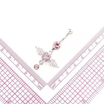 Женщины Пирсинг Сердце Крыло Живота Пупок Кольцо Мотаться Украшения Для Тела