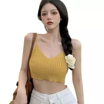 женщины Подтяжка Waistcoat с лета Короткие трикотажные базы корейский стиль Дно Танк Топы One Size