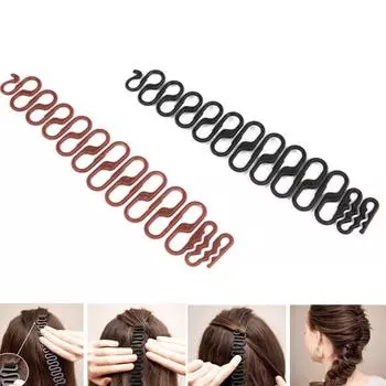 Женщины ретро волна укладка клип бантом инструмент ролик DIY булочка плетение волос плетение чёрный