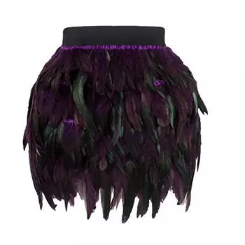 Женщины Рождество Санта Хэллоуин искусственное перо линия косплей мини-юбка XL фиолетовый