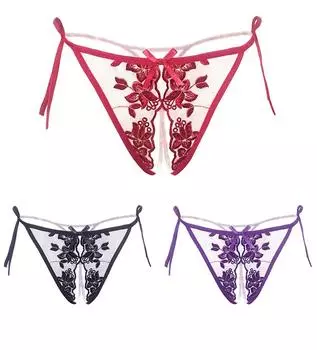 Женщины сексуальное нижнее белье кружева вышивка бинты бикини трусы one size