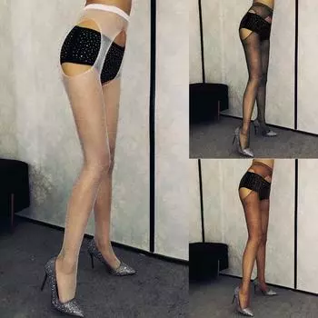 Женщины сексуальные ажурные чулки открытые мягкие колготки нижнее белье прозрачное кружевное боди