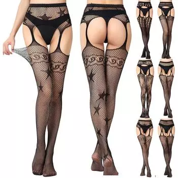 Женщины сексуальные ажурные открытые мягкие колготки нижнее белье прозрачное эротическое кружевное боди