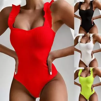 Женщины сексуальный цельный купальник комбинезон бикини пляж купальник купальный костюм L чёрный