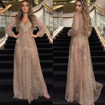 Женщины слинг крест свадьба V-образным вырезом элегантное вечернее вечернее тонкое полое кружевное платье XXL хаки