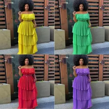 Женщины Свадебные невесты подружки невесты Элегантные открытые плечи плиссированные без рукавов макси длинное платье вечернее бальное платье S жёлтый