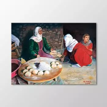 Женщины, выпекающие хлеб 1 картина