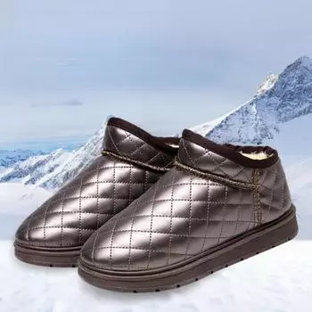 Женщины Зимние ботильоны Дамы Повседневные Скользящие теплые квартиры Снежные сапоги Мама Хлопчатобумажная обувь Обувь 35