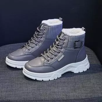 Женщины Зимние сапоги с мехом Мода Плюс Плюшевая теплая платформа Ботильоны Женщины Комфорт Зимние снежные сапоги 35 коричневый