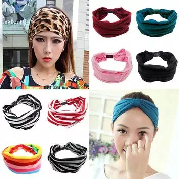 Женская 1шт повязка на голову, повязка на голову, аксессуары для волос, повязка на голову, широкая эластичная повязка для волос, тюрбан для йоги, уникальный Colorful