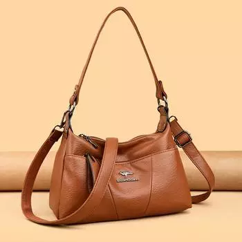 Женская 2024 Новая женская модная сумка большой вместимости на одно плечо Повседневная женская сумка через плечо чёрный