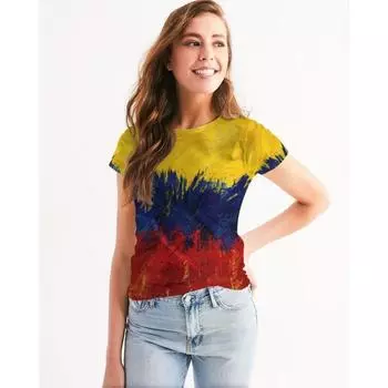 Женская 3D-печатная рубашка с флагом Колумбии, забавная женская блузка с короткими рукавами, футболка S