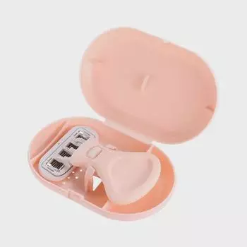 Женская 6-слойная ручная бритва с небольшим контейнером для хранения насадок для удаления волос в области подмышек, ног и интимных зон жёлтый