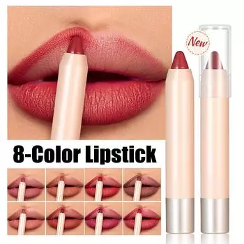 Женская 8-цветная помада-карандаш Водостойкая антипригарная чашечка для губ One Size оранжевый