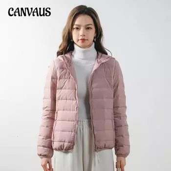 Женская 90-дюймовая пуховая куртка с капюшоном, бесшовная, с гелевым наполнителем, короткая, большого размера, пальто S белый