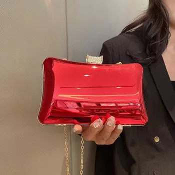 Женская акриловая сумка через плечо с цепочкой, мини-коробка, нишевый дизайн, вечерний клатч, роскошная сумка, забавная сумка для ужина