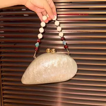 Женская акриловая сумочка для ужина на одно плечо, косая сумка-клатч для свадебного банкета, сумка с цепочкой из бисера