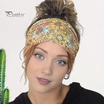 Женская эластичная повязка на голову с широким дизайном, цветочный узор, повязка для волос с узлом, нескользящая повязка на голову для занятий йогой, бегом, спортом, аксессуары для волос красный