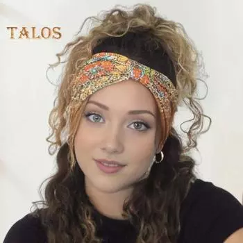 Женская эластичная повязка на голову с широким дизайном, цветочный узор, повязка для волос с узлом, нескользящая повязка на голову для занятий йогой, бегом, спортом, аксессуары для волос жёлтый