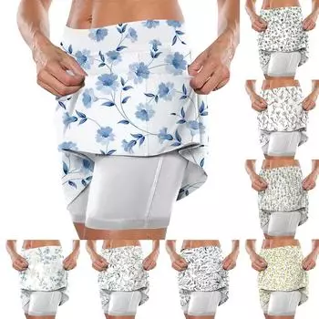 Женская эластичная юбка для йоги, цельная верхняя одежда с цветочным принтом, юбка для йоги L