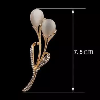 Женская элегантная брошь-тюльпан со стразами, украшение с цветком, булавка для костюма, нагрудник