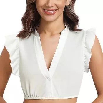 Женская элегантная классическая пивная фестивальная рубашка с кружевной отделкой и короткими рукавами XXXXL белый