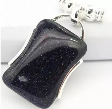 Женская элегантная подвеска из стерлингового серебра 925 пробы с голубым нефритом 42*22 мм