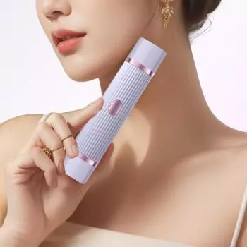 Женская электробритва с двумя головками USB-перезаряжаемая водонепроницаемая портативная для лица и тела, зоны бикини розовый