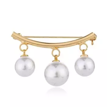 Женская анти-освещенная изысканная брошь, булавка, модная жемчужная брошь с подвесными бусинами золотой
