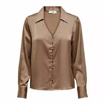 Женская атласная рубашка с v-образным вырезом JDY