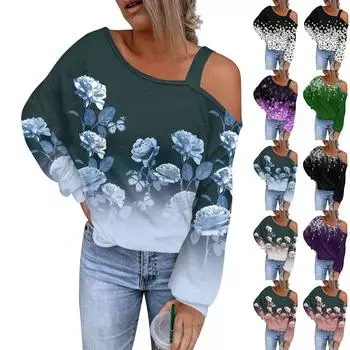 Женская ажурная модная повседневная толстовка с капюшоном с цветочным принтом и открытыми плечами L чёрный