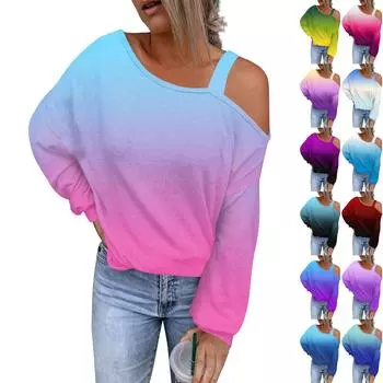 Женская ажурная модная повседневная толстовка с капюшоном с цветочным принтом и открытыми плечами, градиентный цвет L чёрный