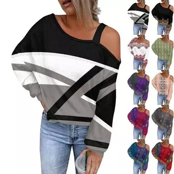 Женская ажурная модная повседневная толстовка с капюшоном с цветочным принтом и открытыми плечами L чёрный