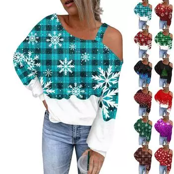 Женская ажурная модная повседневная толстовка с капюшоном с цветочным принтом и открытыми плечами на Рождество M красный