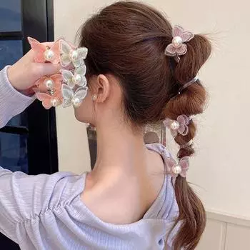 Женская бабочка-пузырьковая коса Mori Phone Line Hair Loop Французская коса из волос Артефакт Haute Couture Головная повязка Netflix Многоцветный