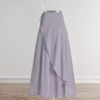 Женская балетная длинная юбка, летняя одежда для взрослых, длинная шифоновая балетная юбка, цельная юбка One size фиолетовый