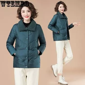 Женская бархатная хлопковая одежда из овечьей шерсти, модная короткая хлопковая куртка, женская хлопковая куртка с лацканами, женская зимняя 3XL