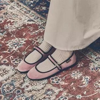 Женская бархатная обувь Мэри Джейн на плоской подошве 2 см, выполненная на заказ, Моне (CW0059PP)-Мэри Джейн 225