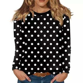 Женская бархатная рубашка с круглым вырезом и длинными рукавами, верхняя одежда L чёрный