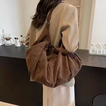 Женская бархатная сумка на одно плечо, вместительная дорожная сумка, рюкзак на два плеча, новая повседневная