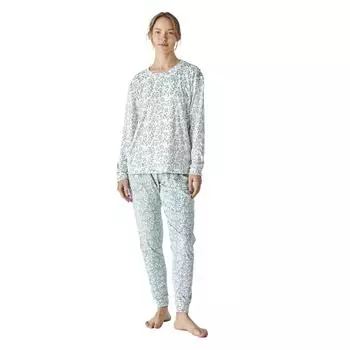 Женская бархатная зимняя пижама с длинными рукавами JJBEP1000 L синий