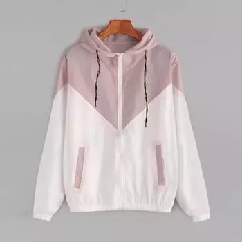 Женская базовая куртка с капюшоном, весенняя повседневная куртка с карманами на молнии, пальто, женская двухцветная ветровка с длинным рукавом XXXXL чёрный