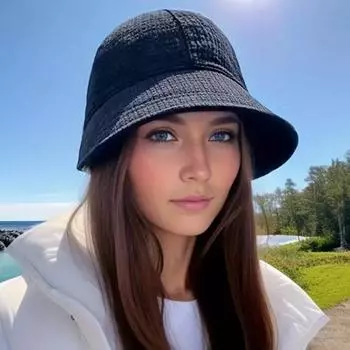 Женская бейсбольная кепка с большими полями, защита лица, регулируемый шнурок, защита от УФ-лучей, складная однотонная солнцезащитная кепка для садоводства и путешествий чёрный