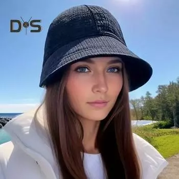 Женская бейсбольная кепка с большими полями, защита лица, регулируемый шнурок, защита от УФ-лучей, складная однотонная солнцезащитная кепка для садоводства и путешествий чёрный