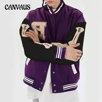 Женская бейсбольная куртка свободного кроя с контрастным принтом M зелёный