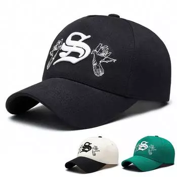 Женская бейсболка Four Seasons с вышитыми буквами, мужская кепка от солнца чёрный