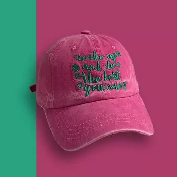 Женская бейсболка из стираного хлопка с вышитыми буквами, кепка с козырьком для девушек, корейские кепки для отдыха на открытом воздухе в стиле JK Y2K розы красного